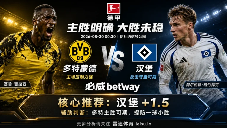 德甲前瞻 多特蒙德vs汉堡：主胜低至1.30，为什么-1.5反而要防大胜不足