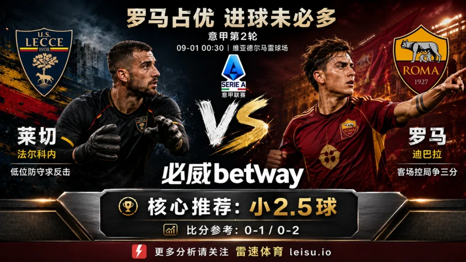 罗马4比0后为何仍只开2.5球?莱切vs罗马更适合关注小球