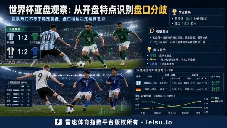 世界杯亚盘观察：从韦德开盘特点识别盘口分歧