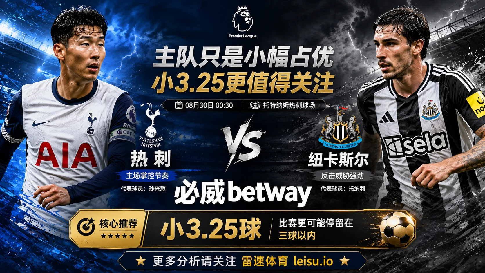 英超前瞻 热刺VS纽卡斯尔：主队只是小幅占优，小3.25更值得关注