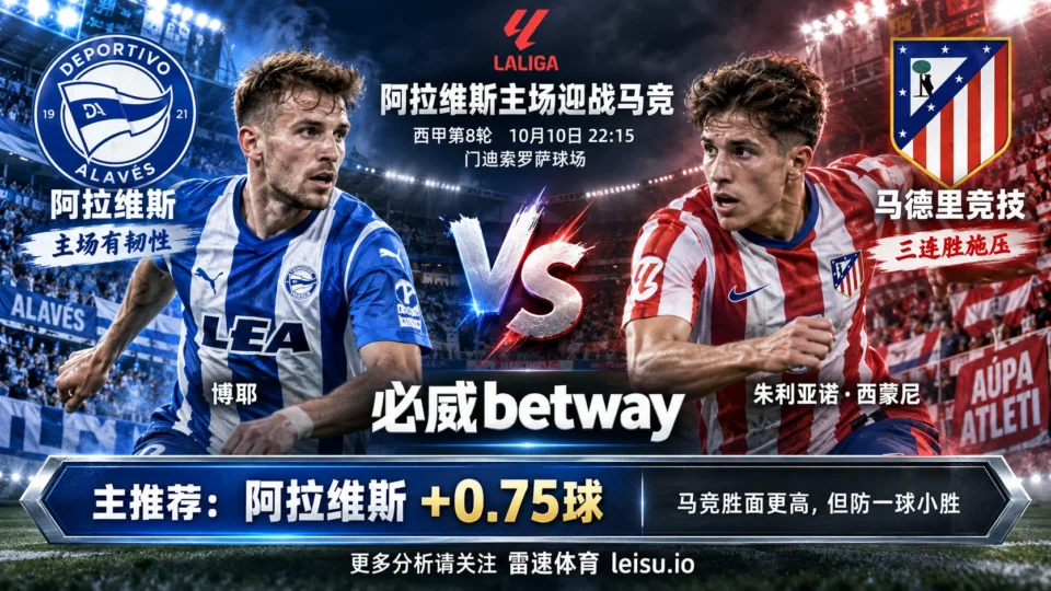 阿拉维斯vs马竞前瞻:客让0.75球,马竞能赢两球吗?