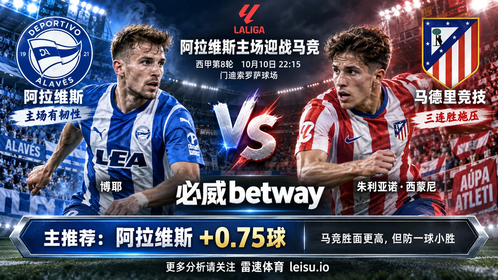 阿拉维斯vs马竞前瞻：客让0.75球，马竞能赢两球吗？